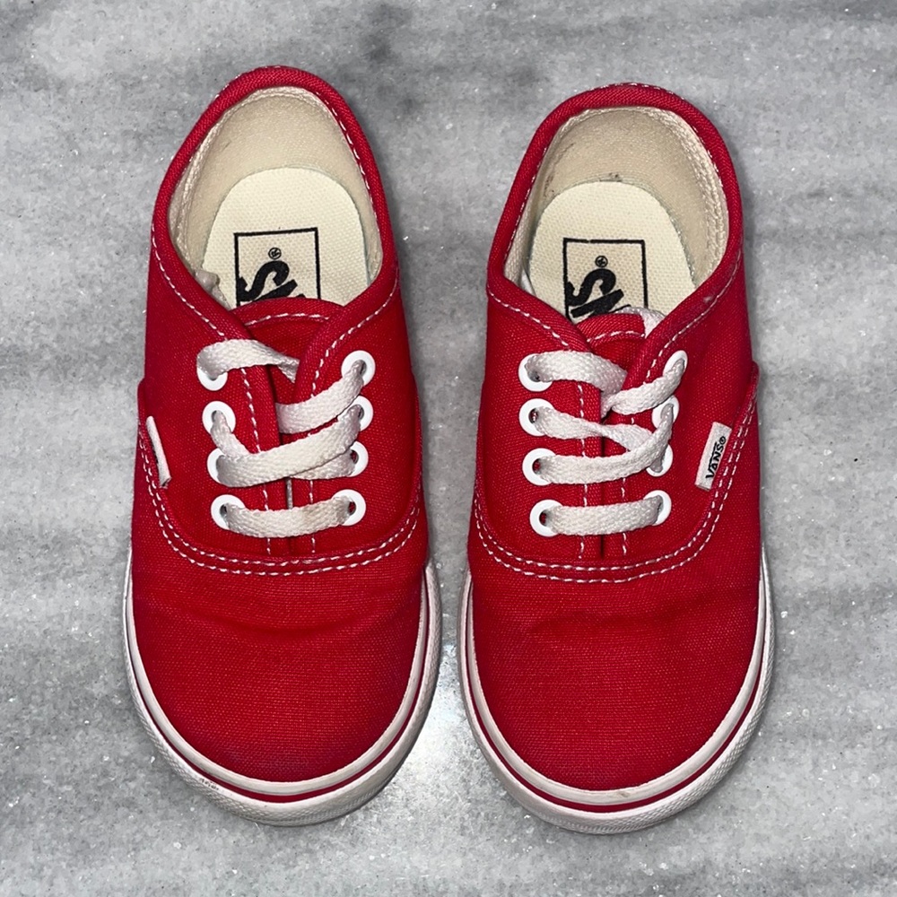 Vans RED…..size 7 ….TODDLER AUTHENTIC SHOE